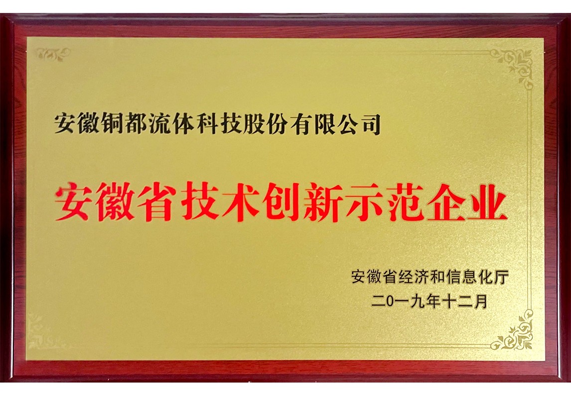 安徽省技術(shù)創(chuàng)新示范企業(yè)
